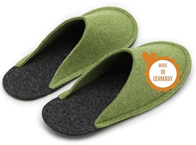 Pantoffelmann Gästepantoffeln aus Wollfilz, Grau & Lind, Gr. 36-47