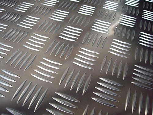 1x Riffelblech Tränenblech 1000x500 mm 2,5/4 mm QUINTETT geriffelt Aluminium