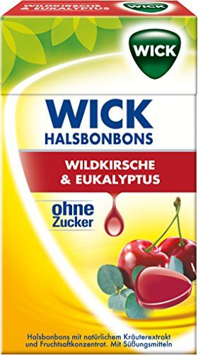 Wick Wildkirsche & Eukalyptus ohne Zucker, 10er Pack (10 x 46 g)