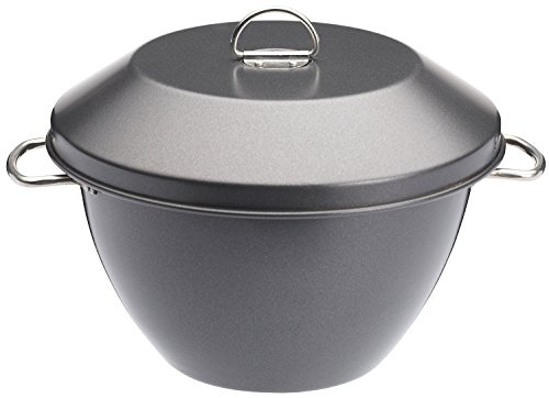 MasterClass Non-Stick 2L Pudding Steamer with Locking Lid and Side Handles, Carbon Steel Bakeware for Traditional Steamed Desserts and Suet Puddings, PFAS-Free Bakeware