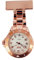 NY London Metal Rose Gold Coloured Nurse Watch Doctor Paramedic Tunic Brooch Watch Men's & Ladies