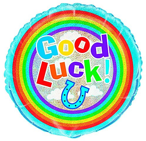 Prismatischer Folien-Luftballon Viel Glück - 45 cm - Good Luck