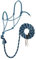 Silvertip Weaver Leder Nr. 95 Seilhalfter mit 30,5 cm Leine, Grau/Königsblau/Marineblau/Türkis, Durchschnittlich, 35-9525-T33