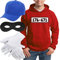 Shirtgeil Hoodie Herren Panzerknacker Banditen Kostüm HOODIE + MÜTZE + MASKE + HANDSCHUHE Kapuzenpullover X-Large Rot