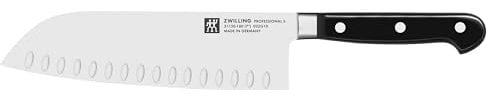 ZWILLING Couteau Santoku, Lame : 18 cm, Grande Lame, Acier Inoxydable, Manche Noir, série Professional S