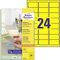 AVERY Zweckform L6035-20 Gelbe Etiketten (480 Aufkleber, 63,5x33,9mm auf A4, wieder rückstandsfrei ablösbar, selbstklebende Farbetiketten, Papier matt, bedruckbare, farbige Klebeetiketten) 20 Blatt