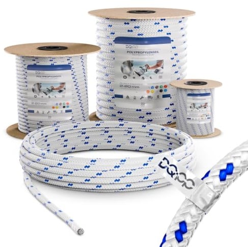 30m POLYPROPYLENSEIL 8mm WEIß Flechtleine Textilseil geflochten