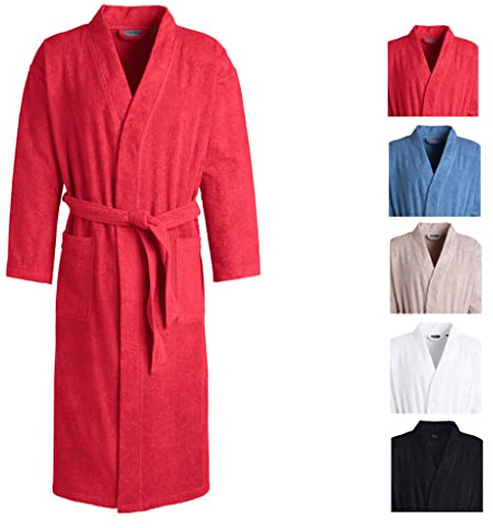 Egeria TOPAS Unisex Bademantel in Kimonoform für Damen und Herren, Größe M, Farbe China Red