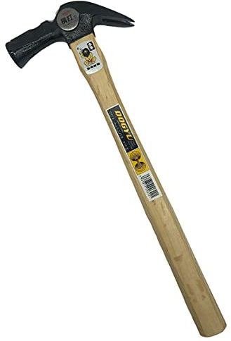Dai Dogyu 18oz Checker Face Framing Hammer with Wooden Handle and Magnetic Nail Holder