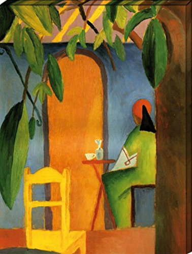 1art1 August Macke Poster Türkisches Cafe II, 1914 Bilder Leinwand-Bild Auf Keilrahmen | XXL-Wandbild Poster Kunstdruck Als Leinwandbild 80x60 cm