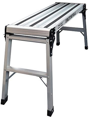 Faithfull FAISTEPUP3 Aluminium Fold Away Step Up Platform Max Load 150kg, Silver, 30cm W x 100cm L x 52cm H