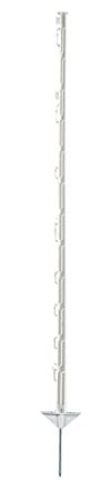 Göbel Weidezaunpfahl PP Copo GF Kunststoffpfahl 125cm 8 Bandösen 4 Seilösen mit Stahlnagel 20 St.