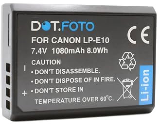 Dot.Foto LP-E10 Premium 7.4v / 1080mAh Rechargeable Battery for Canon EOS 1100D, 1200D, 1300D, 1500D, 2000D, 3000D, 4000D