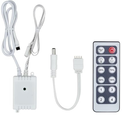 Paulmann 70683 Max LED für Strip Steuerung für einfarbige Stripes inkl. IR-Fernbedienung max. 144W, Dimm/Schalt Controller, 50 x 35 mm