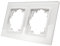 McPower Glas-Rahmen | Flair 2-fach, Weiß | Doppelrahmen Modernes Design, hochwertiges Glas, ideal als Schalterrahmen, Steckdosenrahmen, 90x160mm, Innen 56mm, Tiefe 10mm universell einsetzbar