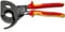 KNIPEX Kabelschneider (Ratschenprinzip, Dreigang) in Blister isoliert mit Mehrkomponenten-Hüllen, VDE-geprüft schwarz atramentiert 320 mm, 95 36 320
