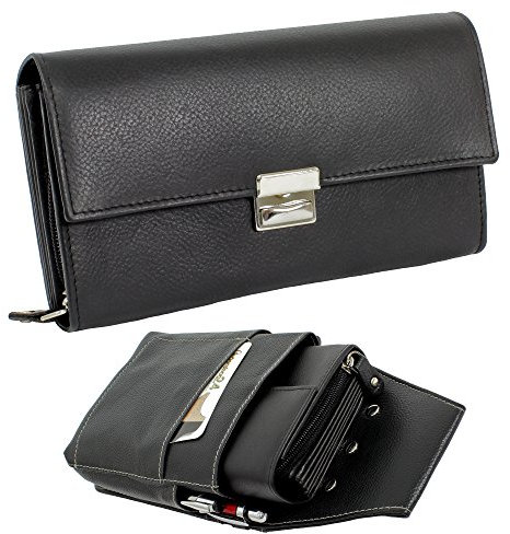 Ledershop24 XXL Profi Kellnerset Kellnerbörse inkl. Taschenhalfter (Kellnerbörse + Taschenhalfter als Set)