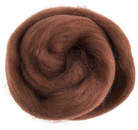 Trimits Natural Felting Roving Wool, Sienna, 10 g