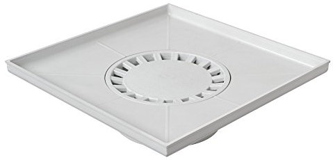 First Plast - Siphon de sol PVC 400x400 mm - Receveur siphonné PVC 400x400mm sortie verticale - Gris