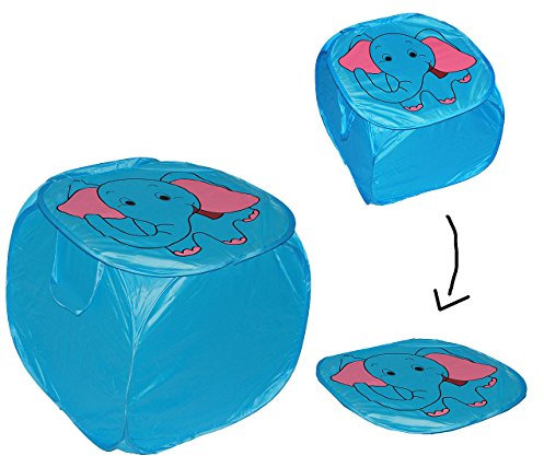 alles-meine.de GmbH Aufbewahrungsbox/Wäschebox - Elefant - mit Deckel & Henkel - für Kinder Kiste Box - aus Nylon - Truhe/Spielzeugbox Spielzeugkiste Spielzeugtruhe/Wäschek..