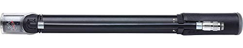 BBB Cycling Traveller Telescopic Mini Fahrradpumpe | Mit Drehbare Fußstütze und Integriertem präzisem Manometer | BMP-53, Schwarz