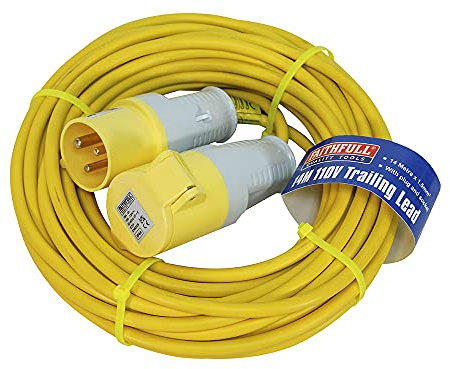 Faithfull FPPTL14ML 14 Metre L/V Trailing Lead Extension Lead 110V 16A 1.5mm Cable