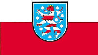 Flagge Thüringen 90 x 150 cm Fahne mit 2 Ösen 100g/m² Stoffgewicht Hissflagge Hissen