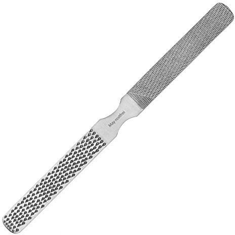 Lima per calli e duroni - Raspa-Lima per calli e duroni - 2 superfici diverse - Lunghezza: 16,5 cm - Acciaio Inox