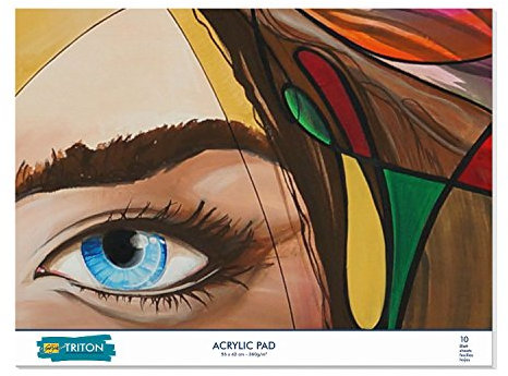 KREUL 17997 - Solo Goya Triton Acrylic Pad, 10 Blatt, 300 g/qm, 42 x 56 cm, Zeichenblock mit hochwertigem Acrylpapier speziell für die Solo Goya Triton Acrylfarbe und die Paint Marker