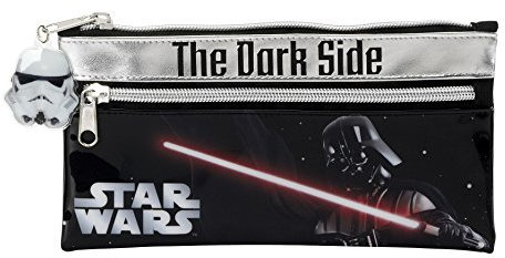 Kinder Federmäppchen mit Star Wars Darth Vader Design, flach (Einheitsgröße) (Schwarz/Weiß)