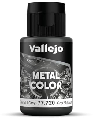 Acrylicos Vallejo VJ77720 Metallfarbe, 32 ml, Gunmetal Grey