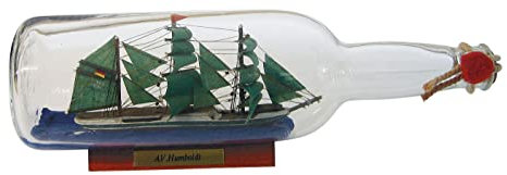 Sea-Club Flaschenschiff - Alexander von Humboldt Buddelschiff Glas/Holz/Messing B=29cm