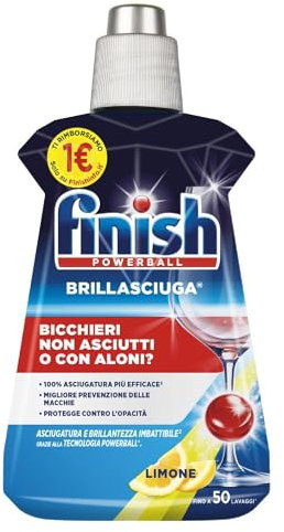 Finish Brillantante Lavastoviglie Lemon, Brillantante 0% 250 ml