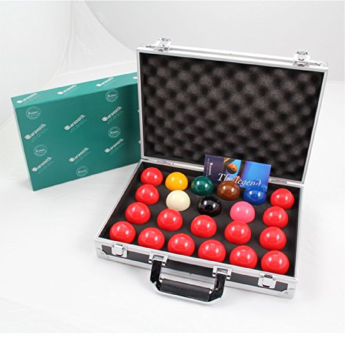 Aramith PREMIER 2 1/16 Inch 22 Snooker Ball Set & Sturdy Aluminium Carrying Case