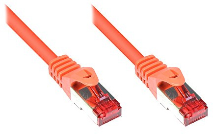Kabelmeister® Cat.6 Ethernet LAN Patchkabel mit Rastnasenschutz - S/FTP, PiMF, PVC, 250MHz - Gigabit-fähig - orange, 40m