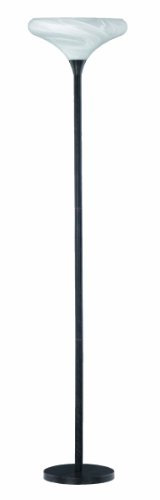 Trio Leuchten Stehleuchte rostfarbig-antik, Glas alabasterfarbig weiß, exklusive 1x E27 maximal 60W, mit Dimmer, ø 38 cm, Höhe: 180 cm 400300124