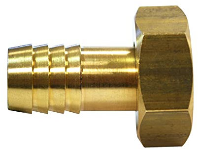 Boutté EA41 cannelé Embout laiton femelle 26x34 tuyau ø25, Or, Filetage F.26x35-ø crans 26,5