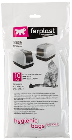 Ferplast Fpi 5363 Hygienic Bags for Maxi BELLA- Hooded Litter Tray – Pack of 4