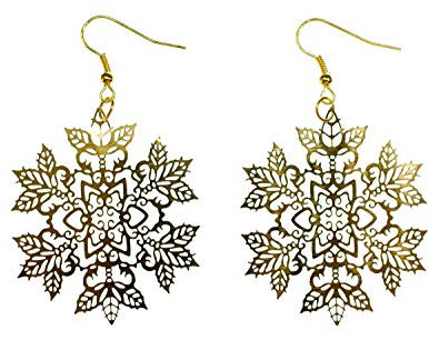 Miniblings Eisblumen Ohrringe Schneeflocke Eisblume Weihnachten Xmas golden filigran 5 - Handmade Modeschmuck I Ohrhänger Ohrschmuck vergoldet