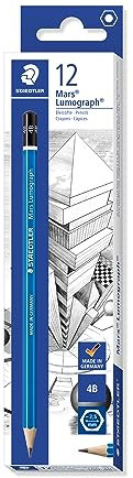 STAEDTLER Zeichenbleistift Mars Lumograph, Härtegrad 4B, unglaublich bruchfeste Premium-Bleistifte, hohe Qualität, spezielle Minenrezeptur, Sechskantform, 12 Bleistifte in Faltschachtel, 100-4B