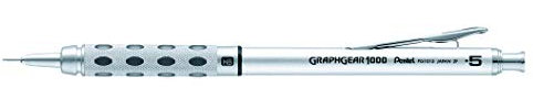Pentel Graphgear 1000 Lot de 12 Porte-mines 0,5 mm avec Canon rentrant Métal