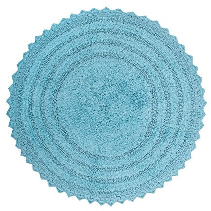 DII Crochet Collection Badematte, wendbar, rund, Durchmesser 69,8 cm, Cameo Blue