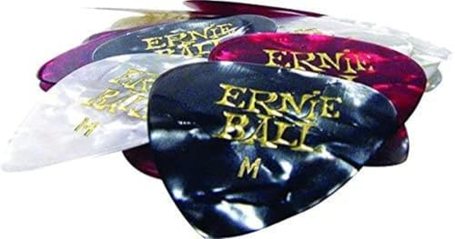 Ernie Ball P09166 Medium Pearloid-Plektren, farblich sortiert, Beutel mit 24 Stück