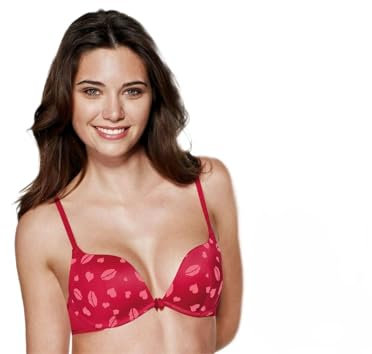 Triumph Miss French Kiss WHU Underwired Push Up Half Cup Plunge Bra Red 32D