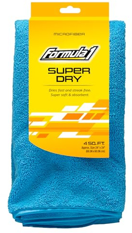 Formula 1, asciugamano super asciutto in microfibra, doppio spesso e ad asciugatura rapida, extra large, 61 x 61 cm