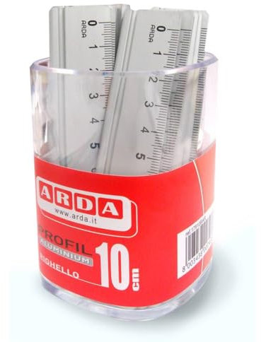 Arda Packung mit 15 Aluminium-Linealen, 10 cm
