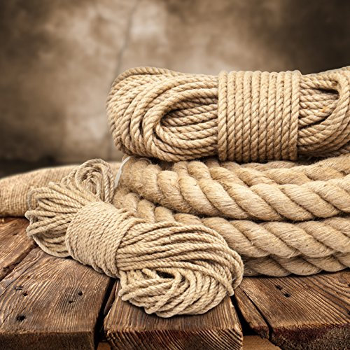 1 m 30 mm Natural Fibre Jute Rope, Cordoning Rope Jute Rope Twisted Hemp M/Hand Rail