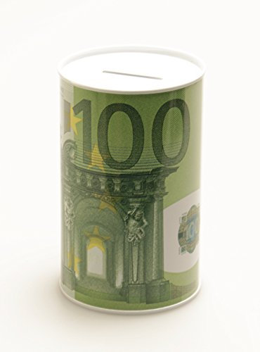 Spardose Geldschein Euroschein Metall Sparbüchse Geldschein Sparschwein Euro Sparen (100 Euro)