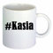 taza para café #Kasia Hashtag Raute Cerámica Altura 9.5 cm diámetro de 8 cm de Blanco