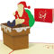 LINPOPUP® Pop-Up Karte Weihnachten - 3D Weihnachtskarte mit Nikolaus & Kamin, Schornstein, Weihnachtsmann mit Geschenk, Weihnachtsbillet für Frauen, Männer & Kinder als Geldgeschenk, Gutschein, N434